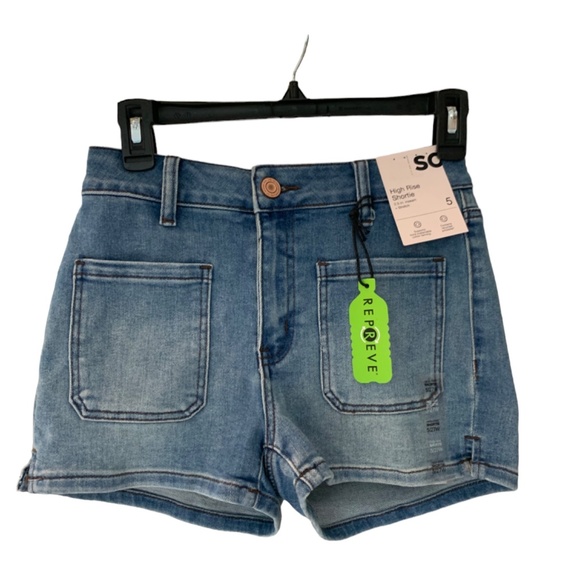 SO Juniors High Rise Shortie Jean Shorts Kohl's NWT 5/27 - Picture 1 of 4